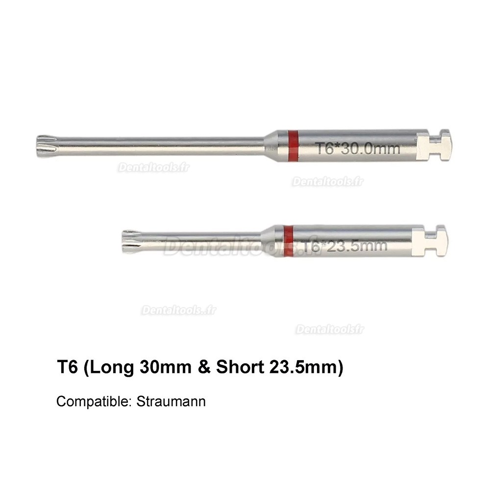 Tournevis hexagonal pour implant dentaire acier inoxydable long court